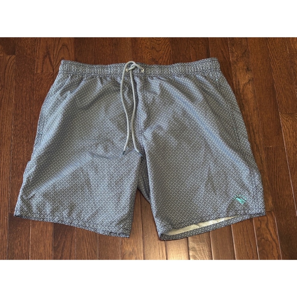 Ted Baker London Mens Navy Geo Print Midi Swim Shorts Trunks Size 6 New